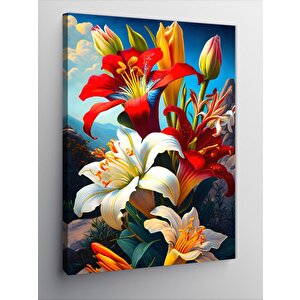 Kanvas Tablo Renkli Çiçekler 70x100 cm