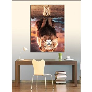 Kanvas Tablo Yavru Aslan Ve Gölgesi 70x100 cm