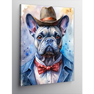 Kanvas Tablo Şapkalı Köpek 100x140 cm