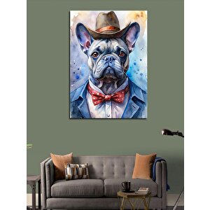 Kanvas Tablo Şapkalı Köpek 100x140 cm