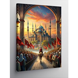 Kanvas Tablo Sultan Ahmet Camii Bayram Kutlaması 100x140 cm