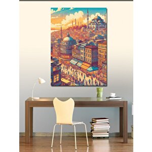 Kanvas Tablo Sonbaharda Cami Ve Şehir 100x140 cm