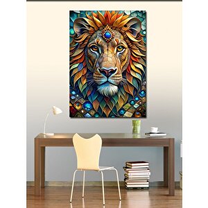 Kanvas Tablo Soyut Aslan 100x140 cm