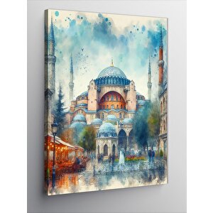 Kanvas Tablo Suluboya Cami Temalı 70x100 cm