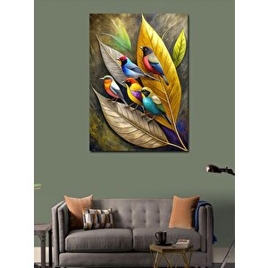 Kanvas Tablo Serçeler Ve Yapraklar 70x100 cm