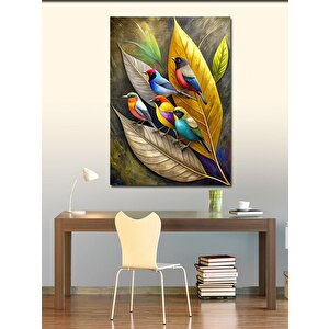 Kanvas Tablo Serçeler Ve Yapraklar 70x100 cm