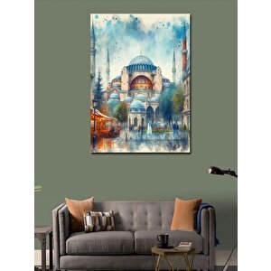 Kanvas Tablo Suluboya Cami Temalı 100x140 cm