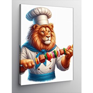 Kanvas Tablo Kebap Yapan Şef Aslan 50x70 cm