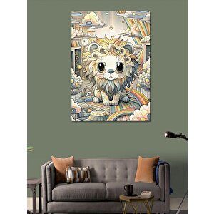 Kanvas Tablo Gökkuşağı Ve Sevimli Yavru Askan 50x70 cm
