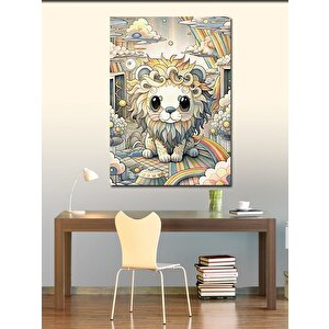 Kanvas Tablo Gökkuşağı Ve Sevimli Yavru Askan 50x70 cm