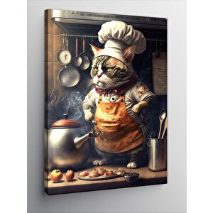 Kanvas Tablo Somurtkan Aşçı Kedi 50x70 cm