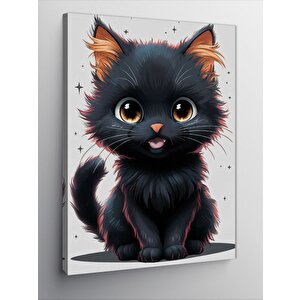 Kanvas Tablo Yavru Siyah Kedi 70x100 cm
