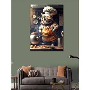 Kanvas Tablo Somurtkan Aşçı Kedi 70x100 cm
