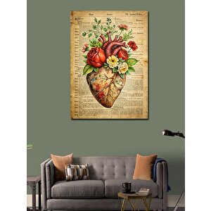Kanvas Tablo Kalp Ve Çiçekler 70x100 cm