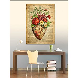 Kanvas Tablo Kalp Ve Çiçekler 70x100 cm