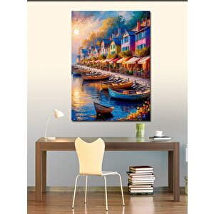Kanvas Tablo Göl Evi Ve Kayıklar 70x100 cm