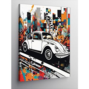 Kanvas Tablo Beyaz Kaplumbağa Araba 50x70 cm