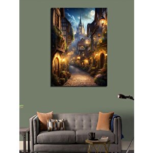 Kanvas Tablo Mistik Şehir Ve Kale 50x70 cm