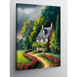 Kanvas Tablo Köy Evi Manzarası 100x140 cm