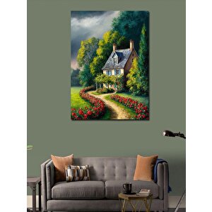 Kanvas Tablo Köy Evi Manzarası 100x140 cm