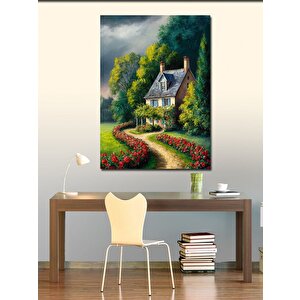Kanvas Tablo Köy Evi Manzarası 100x140 cm