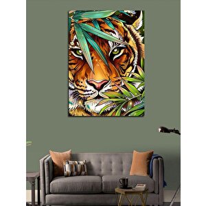 Kanvas Tablo Sarı Kaplan 100x140 cm