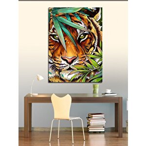 Kanvas Tablo Sarı Kaplan 100x140 cm