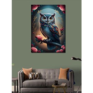 Kanvas Tablo Çiçekler Ve Baykuş 70x100 cm