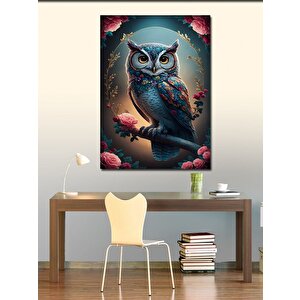 Kanvas Tablo Çiçekler Ve Baykuş 70x100 cm