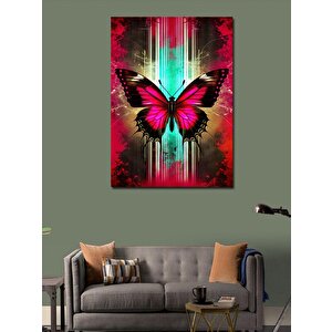 Kanvas Tablo Pembe Kelebek 100x140 cm