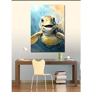Kanvas Tablo Sevimli Su Kaplumbağası 50x70 cm