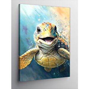 Kanvas Tablo Sevimli Su Kaplumbağası 70x100 cm