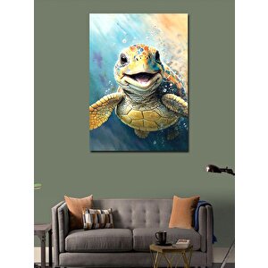 Kanvas Tablo Sevimli Su Kaplumbağası 70x100 cm