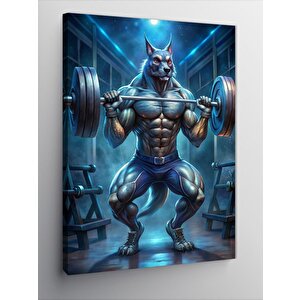Kanvas Tablo Halter Kaldıran Kedi 70x100 cm