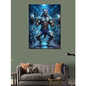 Kanvas Tablo Halter Kaldıran Kedi 70x100 cm