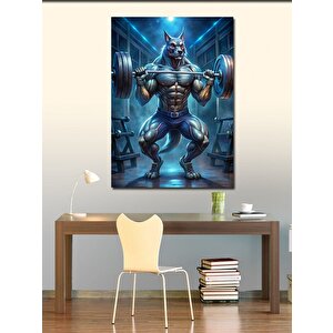 Kanvas Tablo Halter Kaldıran Kedi 70x100 cm