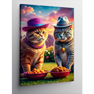 Kanvas Tablo Kedi Ailesi 70x100 cm