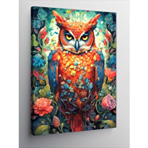 Kanvas Tablo Renkli Baykuş 70x100 cm