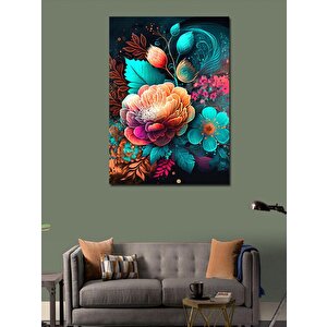 Kanvas Tablo Renkli Çiçekler 70x100 cm