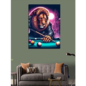 Kanvas Tablo Bilardo Oynayan Aslan 100x140 cm