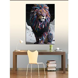 Kanvas Tablo Renkli Aslan 100x140 cm