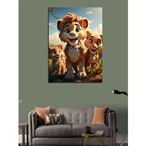 Kanvas Tablo Sevimli Aslan Ailesi 70x100 cm
