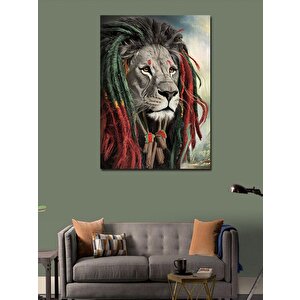 Kanvas Tablo Rastalı Aslan 100x140 cm