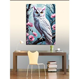 Kanvas Tablo Zeki Beyaz Baykuş 70x100 cm