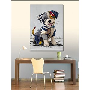 Kanvas Tablo Patchwork Köpek 100x140 cm