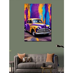 Kanvas Tablo Renkli Klasik Araba 50x70 cm