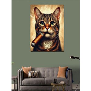Kanvas Tablo Puro İçen Sevimli Kedi 50x70 cm