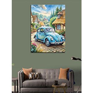 Kanvas Tablo Kaplumbağa Araba 70x100 cm
