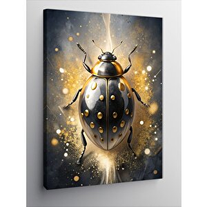 Kanvas Tablo Altın Boyalı Uğur Böceği 70x100 cm