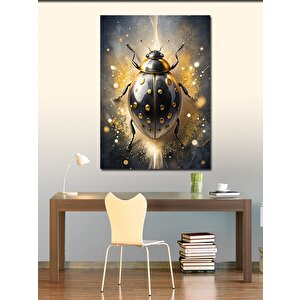 Kanvas Tablo Altın Boyalı Uğur Böceği 70x100 cm